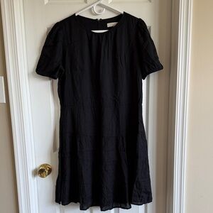 NWT LOFT Black Short-Sleeve Mini Dress